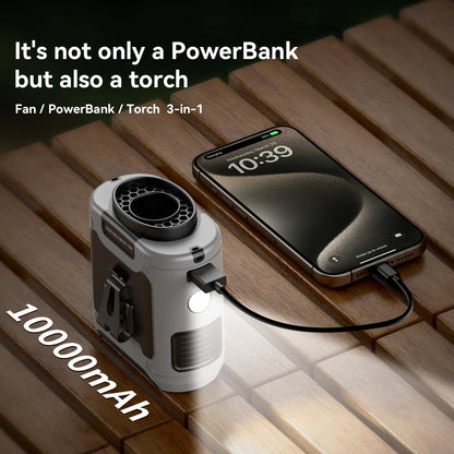 Rechargeable Waist Fan with 10000mAh Battery and LED Display, Sweatproof