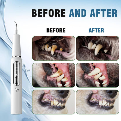 Ultrasonic Dog Tartar Removal Tool with LED Light and Gum Protection Sensor