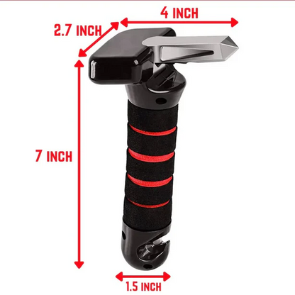 Car Door Latch Handle with a Stainless Steel Core and Contoured Grip in Blue or Red