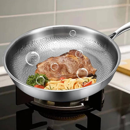 Titanium Steel Pan with Fish Scale Texture and Curved Rim, Chemical Free