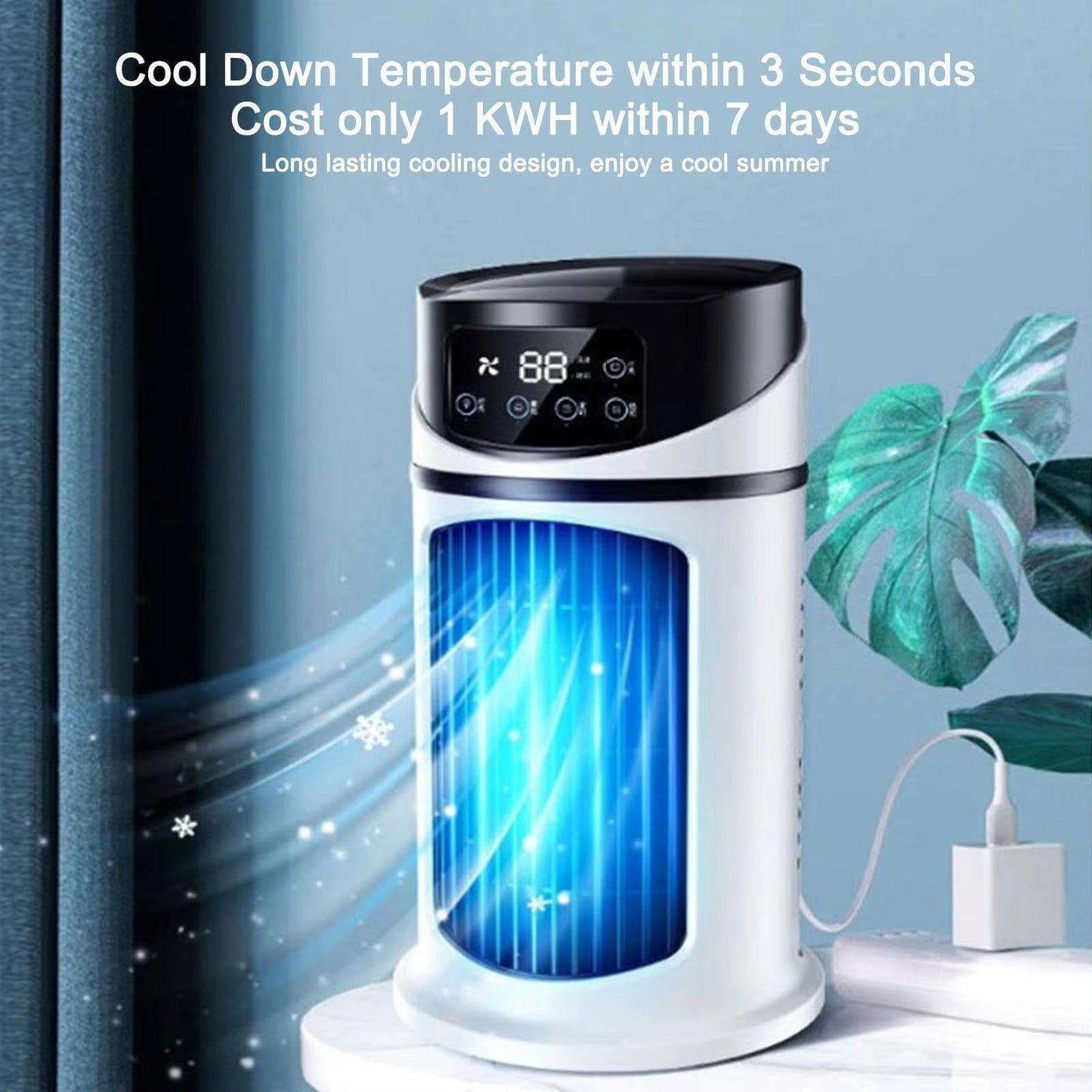 Evaporative Air Cooler with Humidifying Function and Automatic Swing, 8-Hour Runtime All Vera Mart