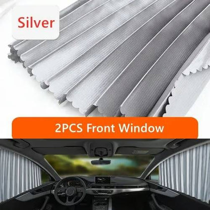 Magnetic Satin Car Window Shades with UV Protection and Sliding Track System