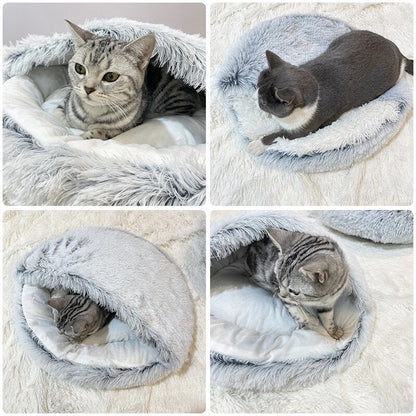 Plush Pet Bed with Raised Edge Support and Machine Washable Cover