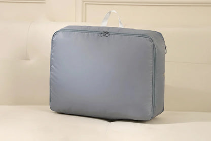Vacuum-Free Compression Storage Bag with Built-In Zipper Channel and Reinforced Handles