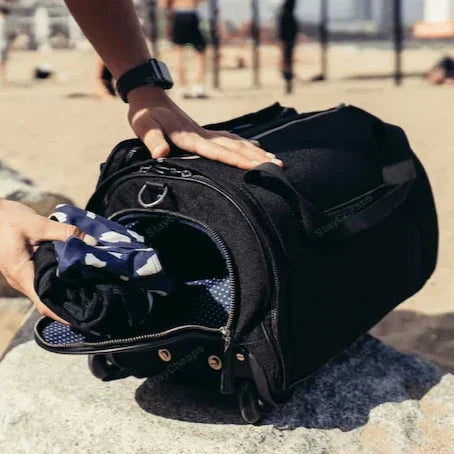 Convertible Duffle Bag with Garment Mode and Shoe Compartment, Rolling Handle