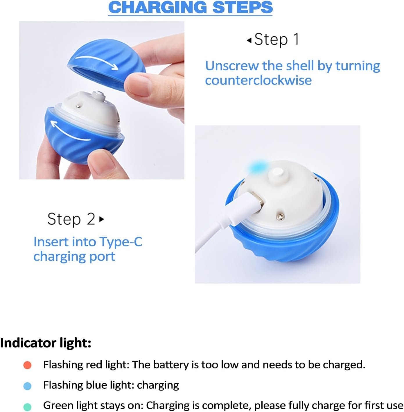Automatic Rolling Dog Toy with Obstacle Sensor and 60-Minute Battery, Rechargeable All Vera Mart