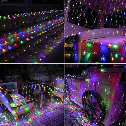 Net Mesh String Lights with Copper Wire and LED Bulbs for Outdoor Patios All Vera Mart