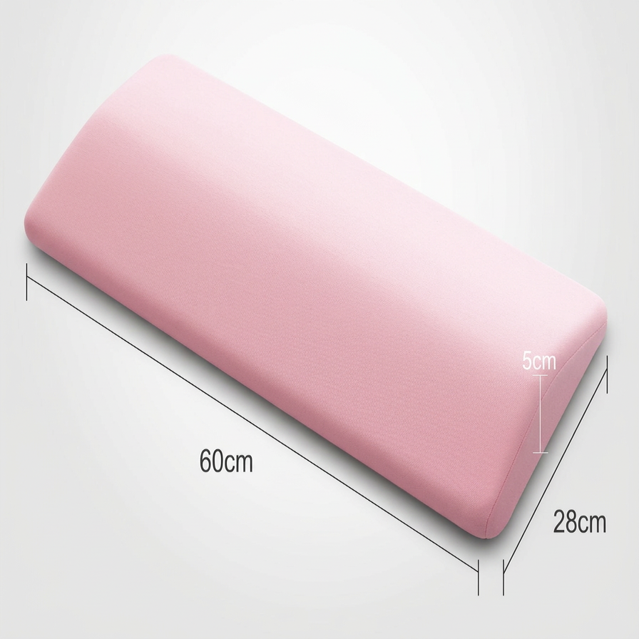 Lower Back Support Pillow with Memory Foam Core and Tapered Edge Design