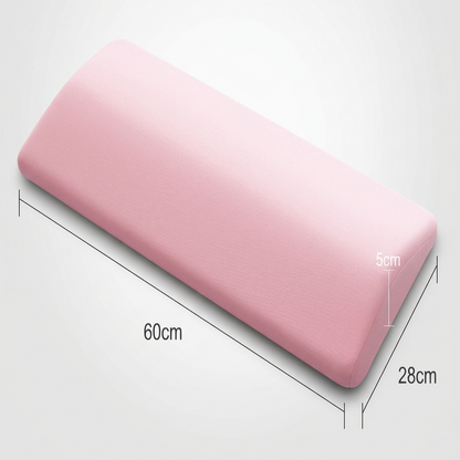 Lower Back Support Pillow with Memory Foam Core and Tapered Edge Design
