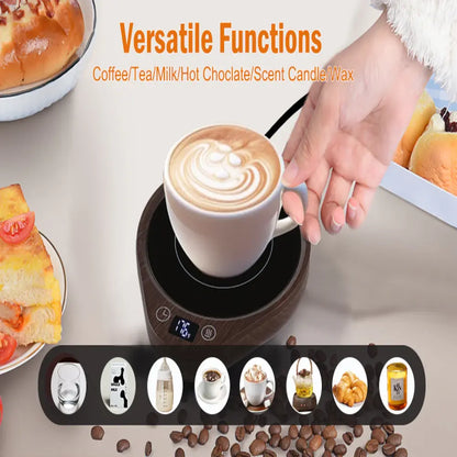 Beverage and Candle Warmer with Three Heat Settings and Auto Shutoff Timer