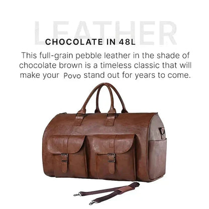 Convertible Duffle Bag with Garment Mode and Shoe Compartment, Rolling Handle
