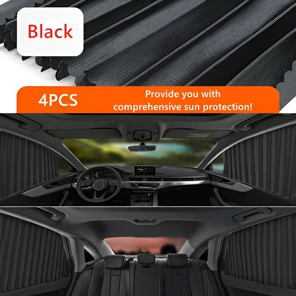 Magnetic Satin Car Window Shades with UV Protection and Sliding Track System