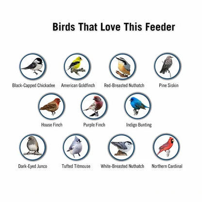 Hanging Bird Feeder with Weight Activated Spinning Perch and Metal Construction