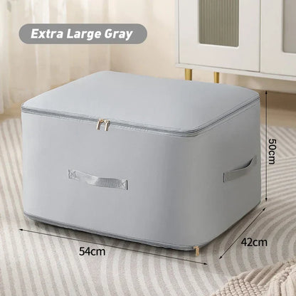 Vacuum-Free Compression Storage Bag with Built-In Zipper Channel and Reinforced Handles