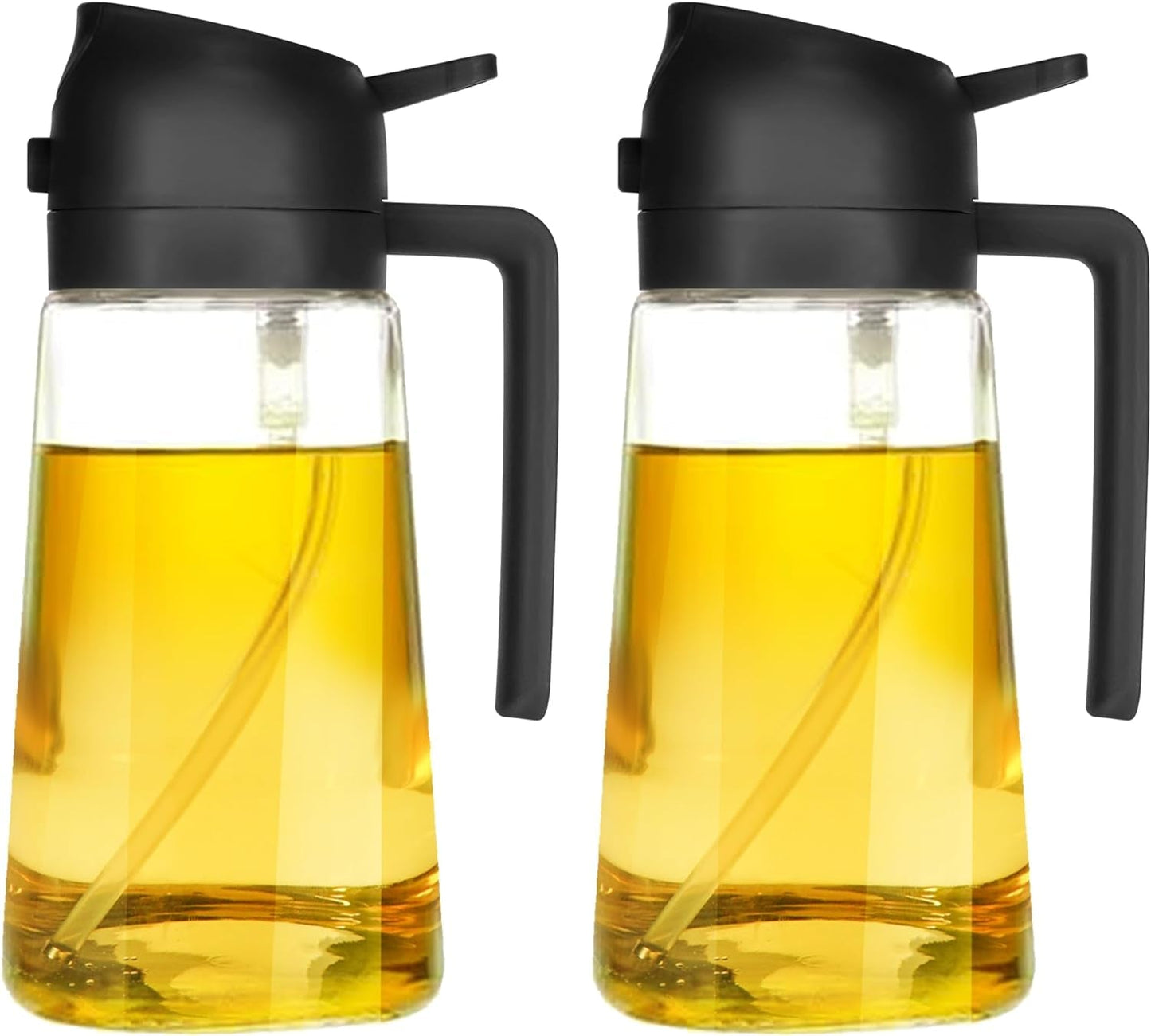 16Oz Oil Dispenser Bottle for Kitchen - 2 in 1 Olive Oil Dispenser and Oil Sprayer - 470Ml Olive Oil Bottle 