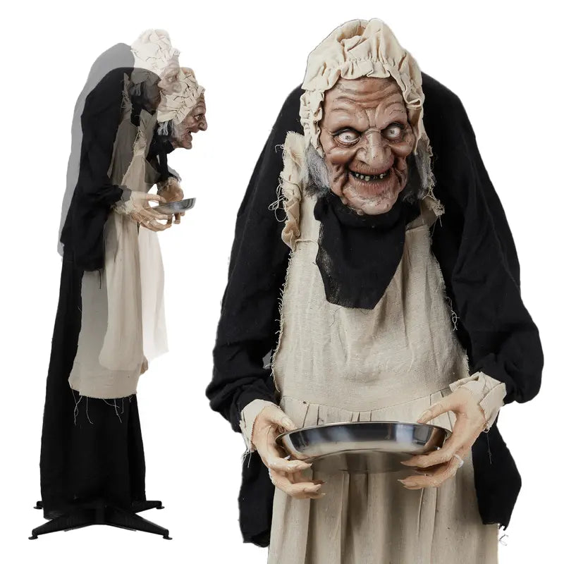 Animated Halloween Yard Figure with Motion Sensor and Red LED Eyes, 5 Feet Tall