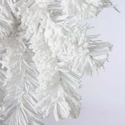 6' Flocked White Pine Garland detail photo 4