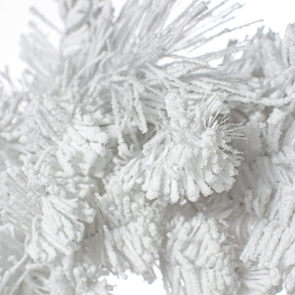 22"-24" Flocked White Pine Wreath detail photo 3