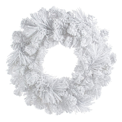 22"-24" Flocked White Pine Wreath Item Number: 85875WR24