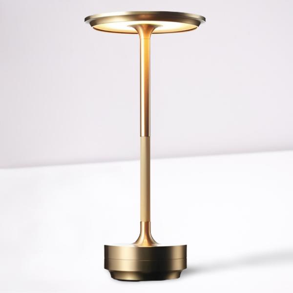 Rechargeable Metal Table Lamp with Touch Brightness Control and 150-Hour Battery