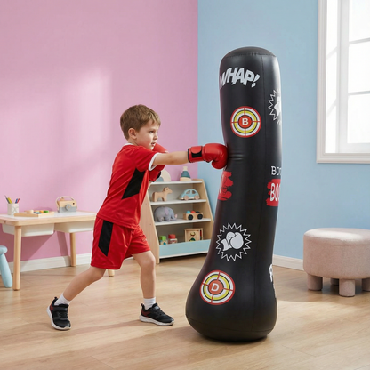 Inflatable Punching Bag for Kids with Water-Filled Base and Self-Righting Action