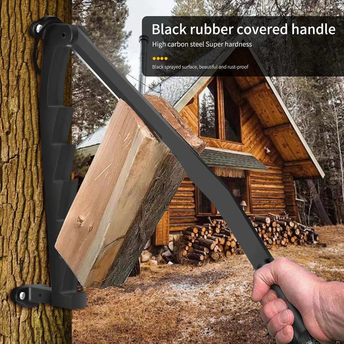 Wall Mounted Firewood Splitter with High Carbon Steel Blade and Multiple Cutting Edges