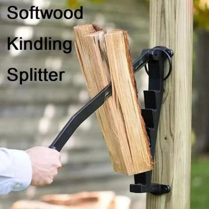 Wall Mounted Firewood Splitter with High Carbon Steel Blade and Multiple Cutting Edges
