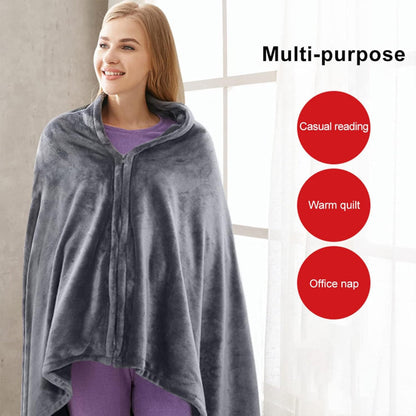 Electric Shawl Blanket with Zipper and Machine Washable, Three Heat Levels