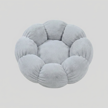 Petal Rim Cat Bed with Plush Polyester Fill and Circular Base