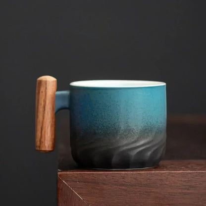 Espresso Cup with Cool Touch Wooden Handle, 80ml Ceramic