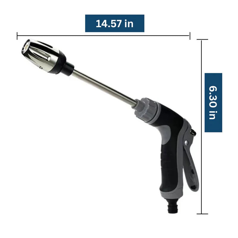 High Pressure Garden Hose Attachment with Dual Rotating Nozzles and 360 Degree Rotation