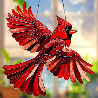 Multicolor Hummingbird Suncatcher with Metal Chain for Windows