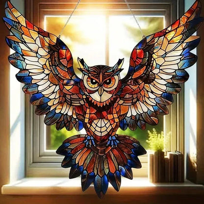 Multicolor Hummingbird Suncatcher with Metal Chain for Windows