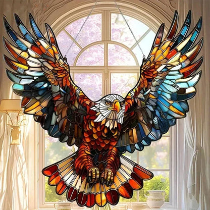 Multicolor Hummingbird Suncatcher with Metal Chain for Windows