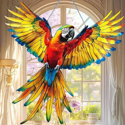 Multicolor Hummingbird Suncatcher with Metal Chain for Windows
