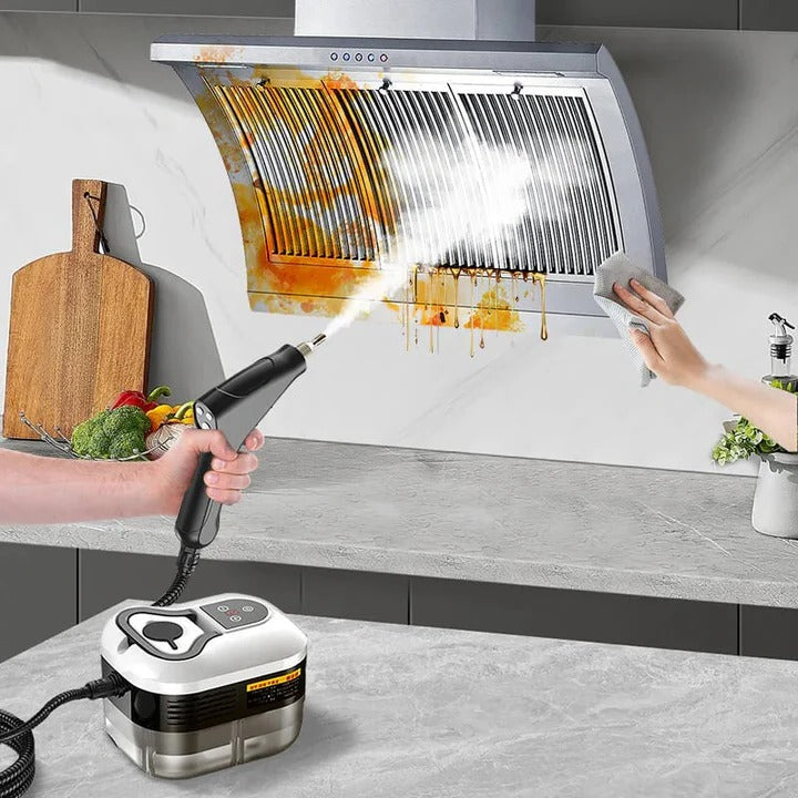 Portable 2500W Steam Cleaner with Heat Resistant Gloves and Multiple Nozzles for Home and Car