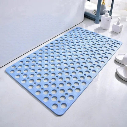 Textured Shower Mat with Suction Cup Backing and Drainage Design