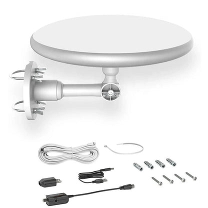 HD TV Antenna with Omnidirectional Reception and Built-In Signal Amplifier, 40ft Cable