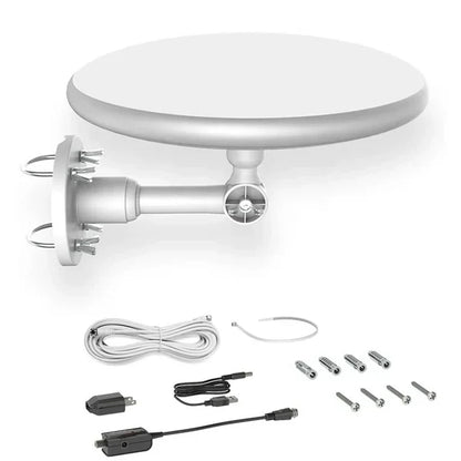 Outdoor HD TV Antenna with Built-In Amplifier and 360 Degree Reception, 40ft Cable