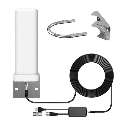 HD TV Antenna with Signal Amplifier and Omnidirectional Reception, 13ft Cable