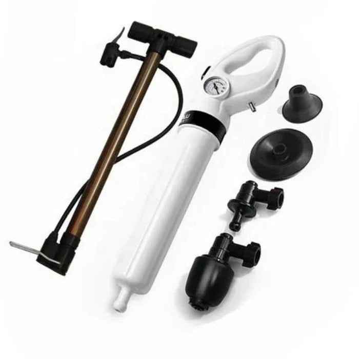 Manual Air Pressure Drain Unblocker with Trigger Control for Sinks and Toilets
