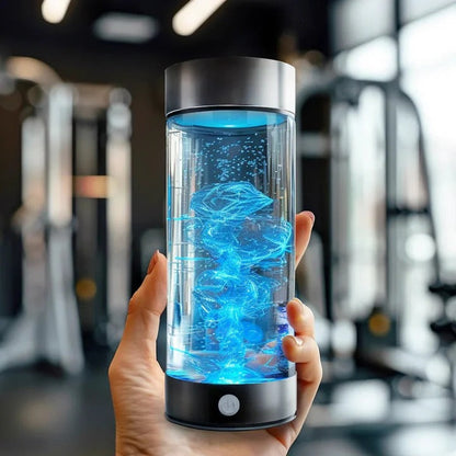Rechargeable Hydrogen Water Bottle with Electrolysis System and One Button Activation