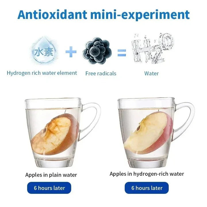 Rechargeable Hydrogen Water Bottle with Electrolysis System and One Button Activation