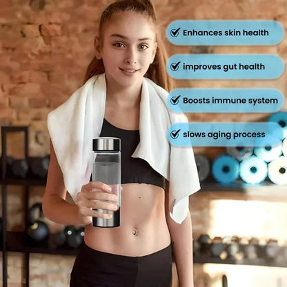 Rechargeable Hydrogen Water Bottle with Electrolysis System and One Button Activation
