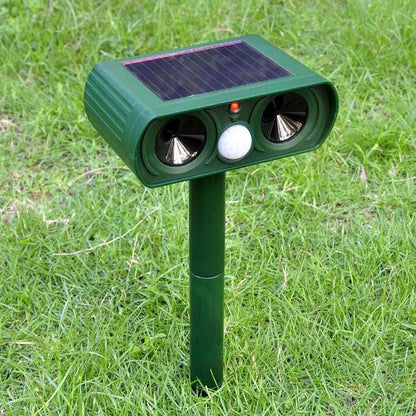 Solar Ultrasonic Animal Repeller with Motion Sensor and Flashing LED Lights