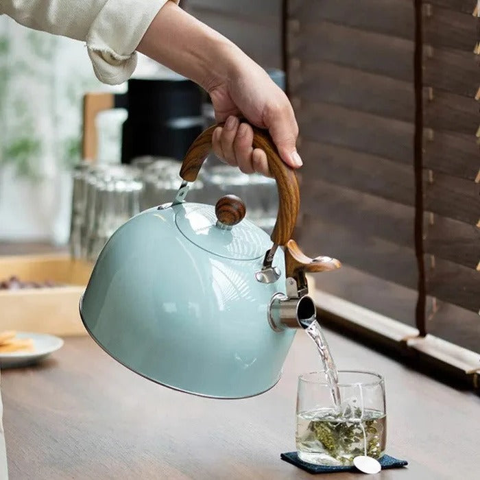 Whistling Stovetop Kettle with Cool-Touch Handle and Fast Heating Base