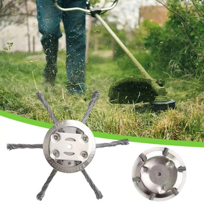 Steel Wire Brush Trimmer Head for Battery-Powered Grass Trimmers, 6-Inch Diameter