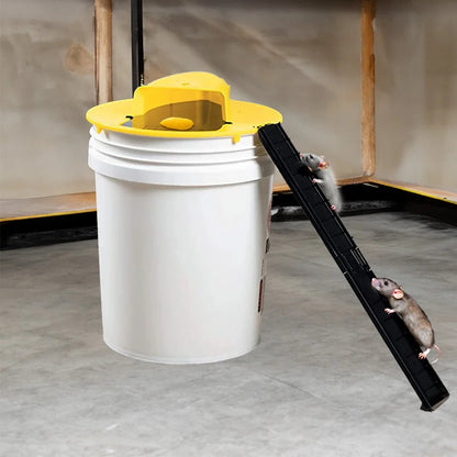 Mouse Trap Bucket Cover with Auto-Reset Platform and Dual Ladder System for 5-Gallon Buckets