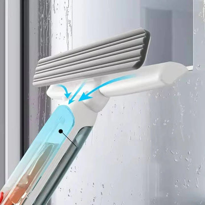 Window Cleaning Pole with Spray Tank and Microfiber Squeegee, 51-Inch Telescopic