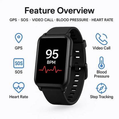 Smartwatch with Automatic Fall Detection and GPS Tracking for Seniors